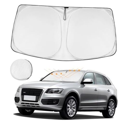  Universal Car Windshield Sun Shade | 210D Oxford Fabric Large -63.78"x31.89"
