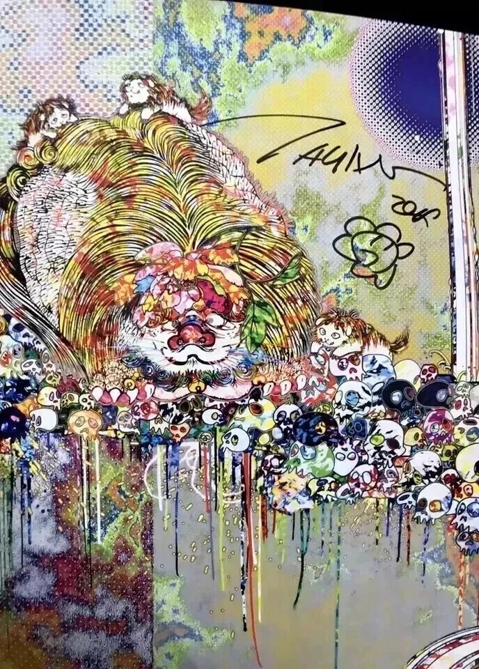 TAKASHI MURAKAMI HAND SIGNED Flower Drawing Gagosian Exhibition Booklet UNIQUE!