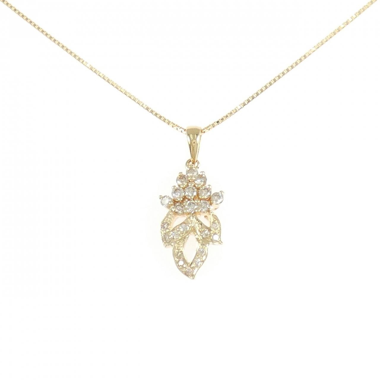 Authentic K18YG Diamond Necklace 0.48CT #270-004-146-3106