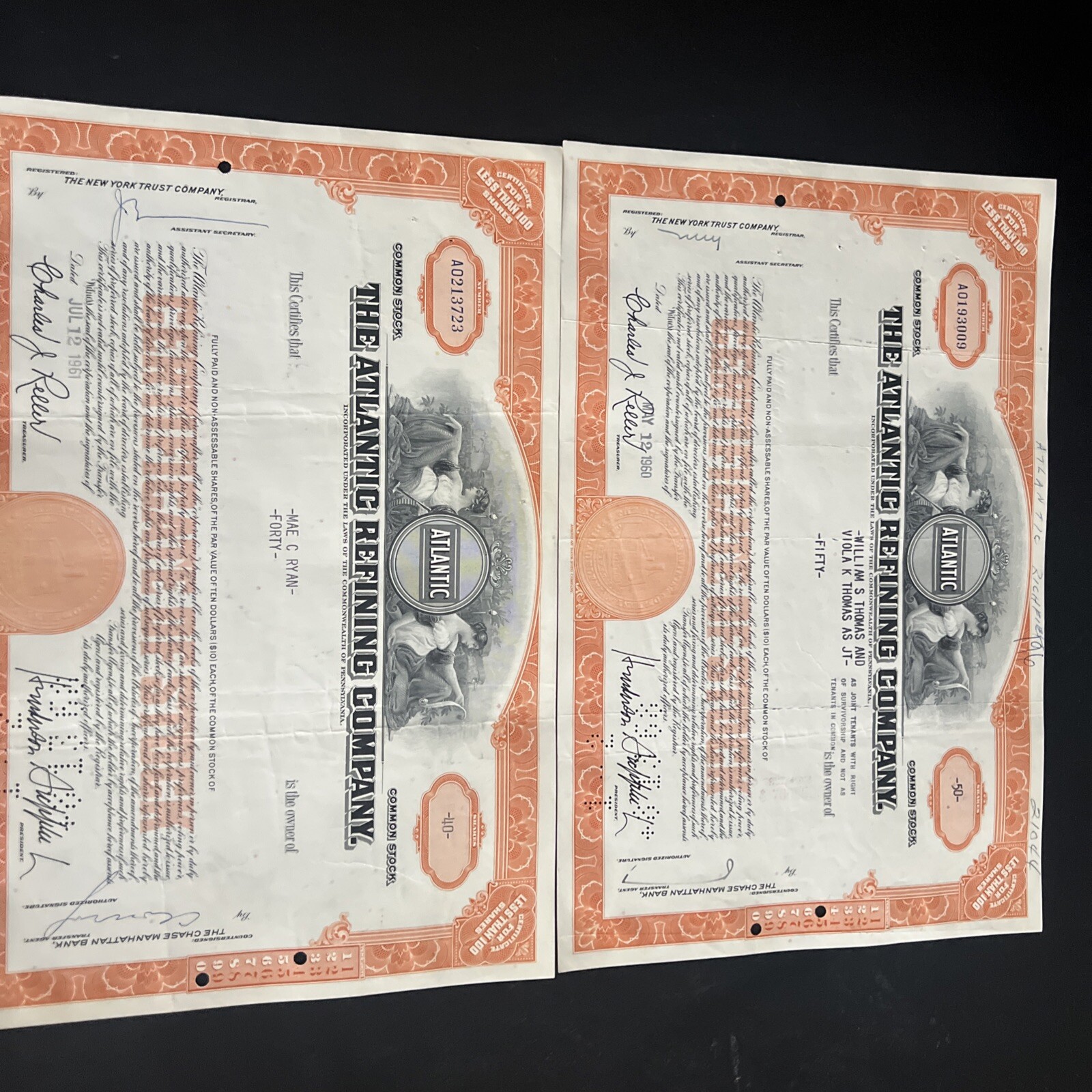 Vintage 1960-61 Atlantic refining company less than 100 shares