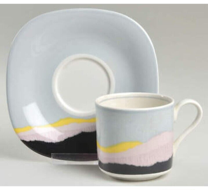 Japan Tempo Eighty Mikasa Sundown Saucer And Tea Coffee Cup Mug Retro Set Of 4