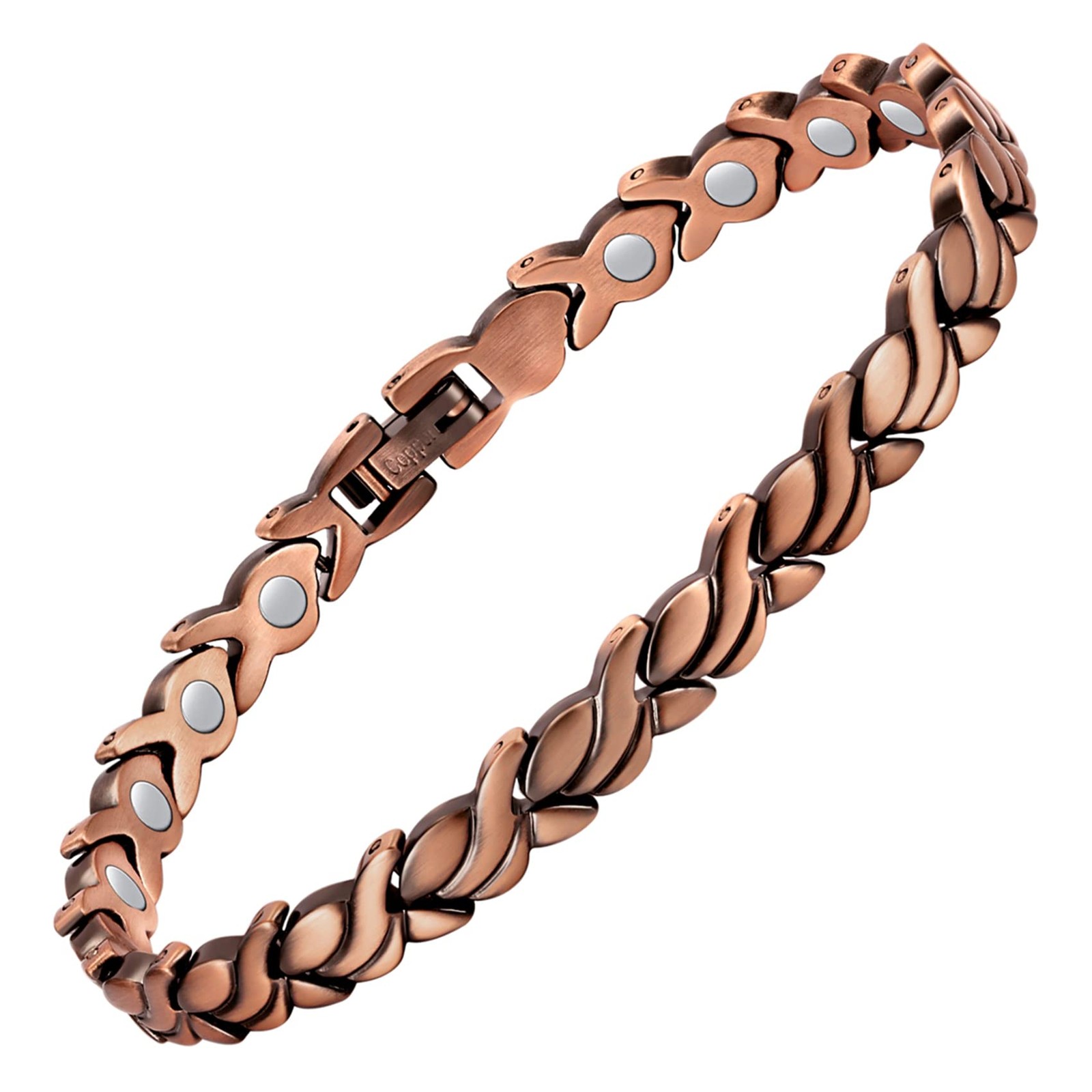 Copper Bracelet for Women 99.99% Solid Copper Magnetic Bracelets, Unique X Sh...