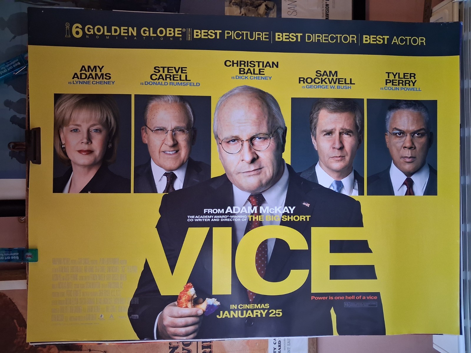 Vice - Christian Bale Sam Rockwell - Quad Cinema Poster