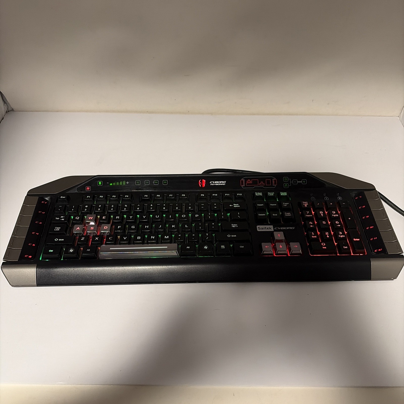 Saitek Eclipse Keyboard Cyborg Wired Gaming LED Keyboard KU-0728 PK17U Tested