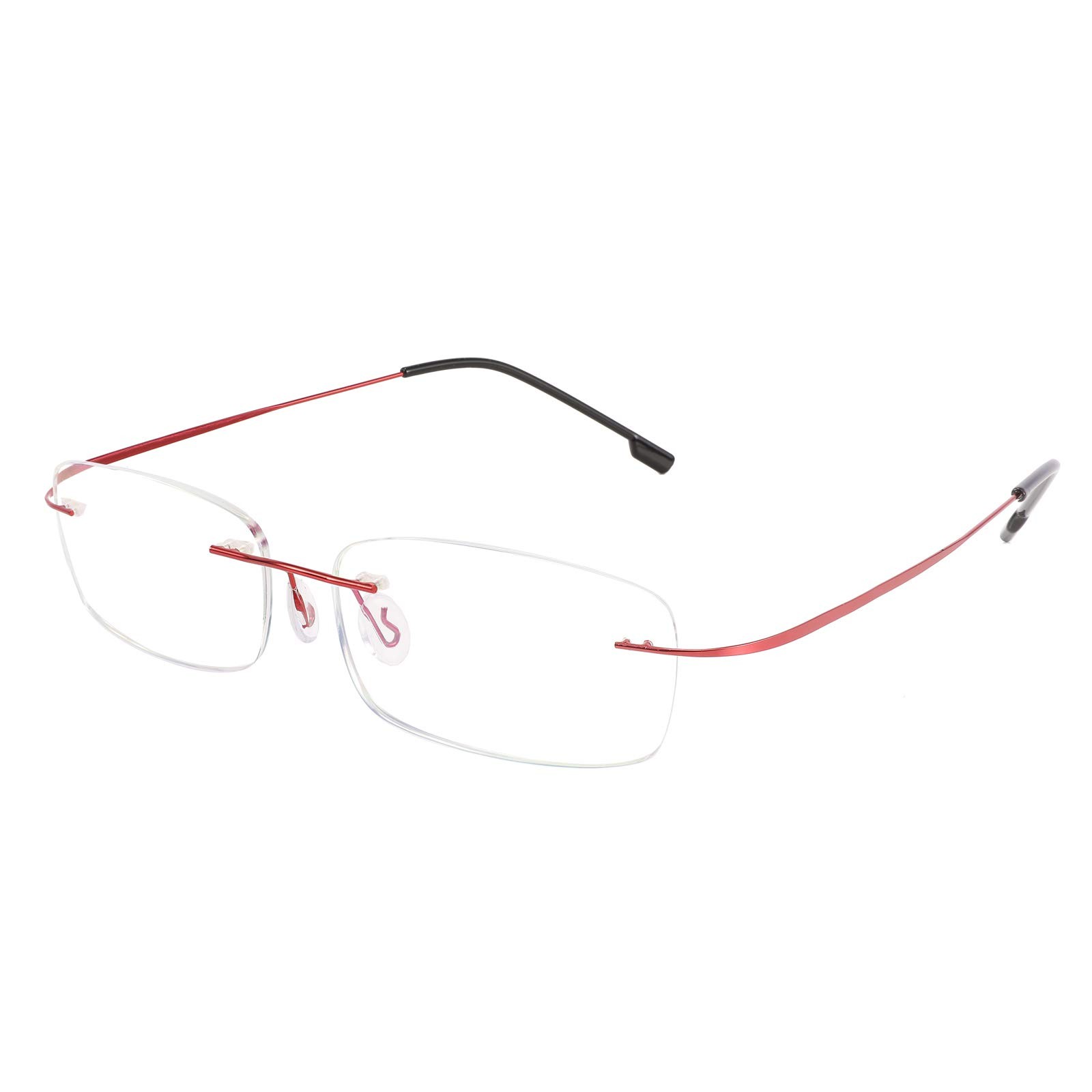 Lightweight Rimless Titanium Stainless Steel Anti-Blue Light Reading Glasses ...
