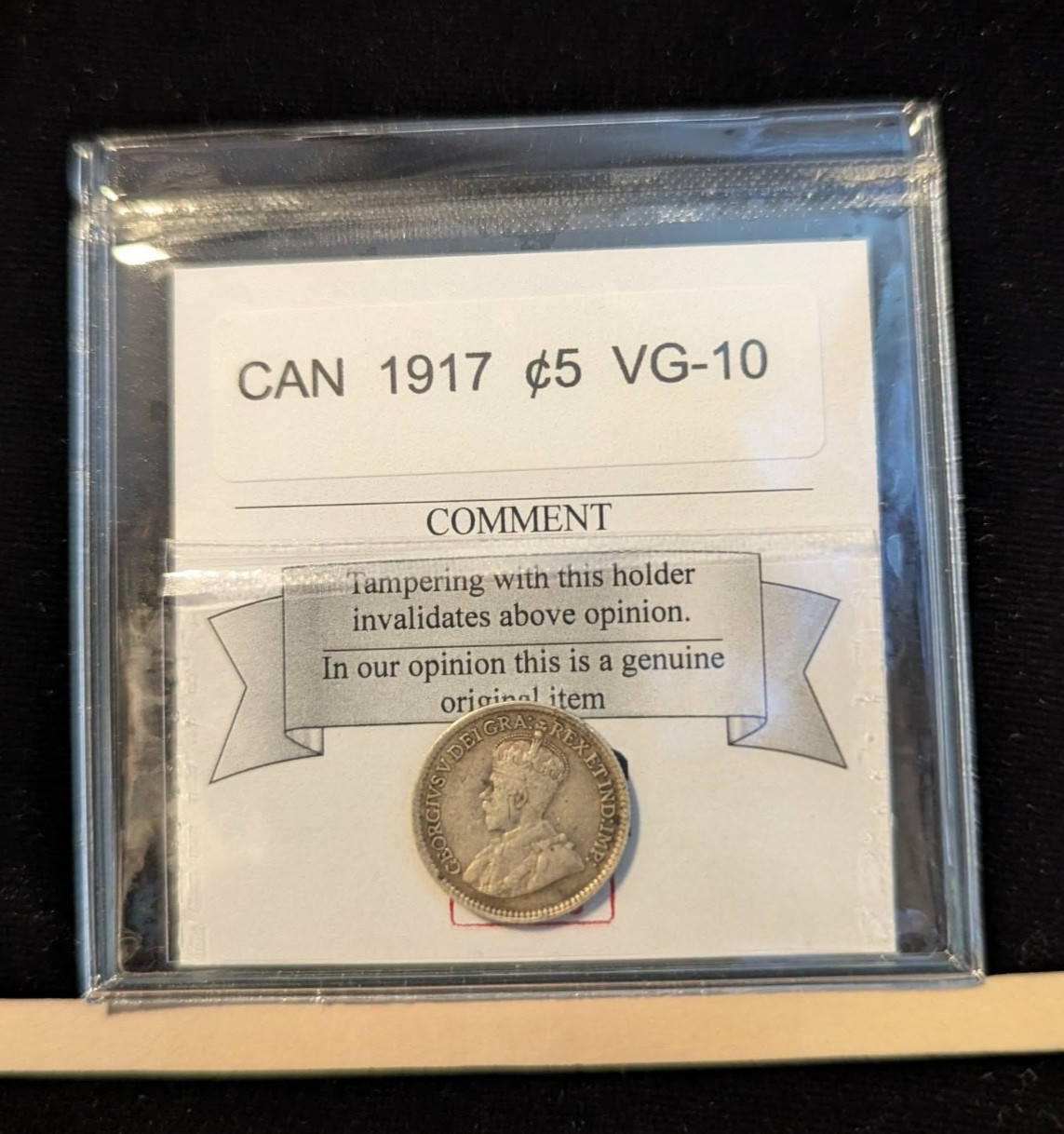 1917   Coin Mart Graded Canadian Five Cent**VG-10**