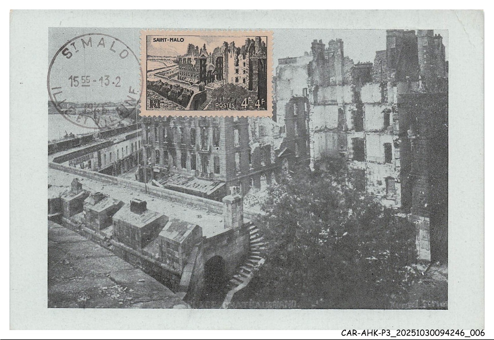 CAR-AHKP3-0168-MAXIMUM CARDS - SAINT-MALO - Place Chateaubriand - 1946
