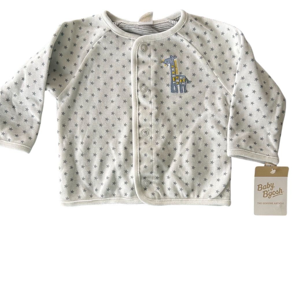 NWT Baby B'gosh Unisex White Giraffe Embroidered Baby Cardigan