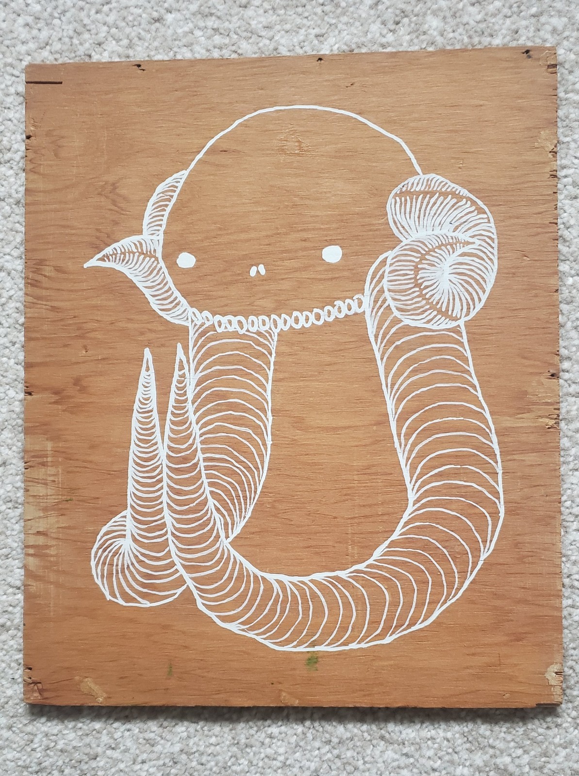 SWAMPY Original Painting on Wood  Graffiti Street Freight Hobo Folk Art Sticker