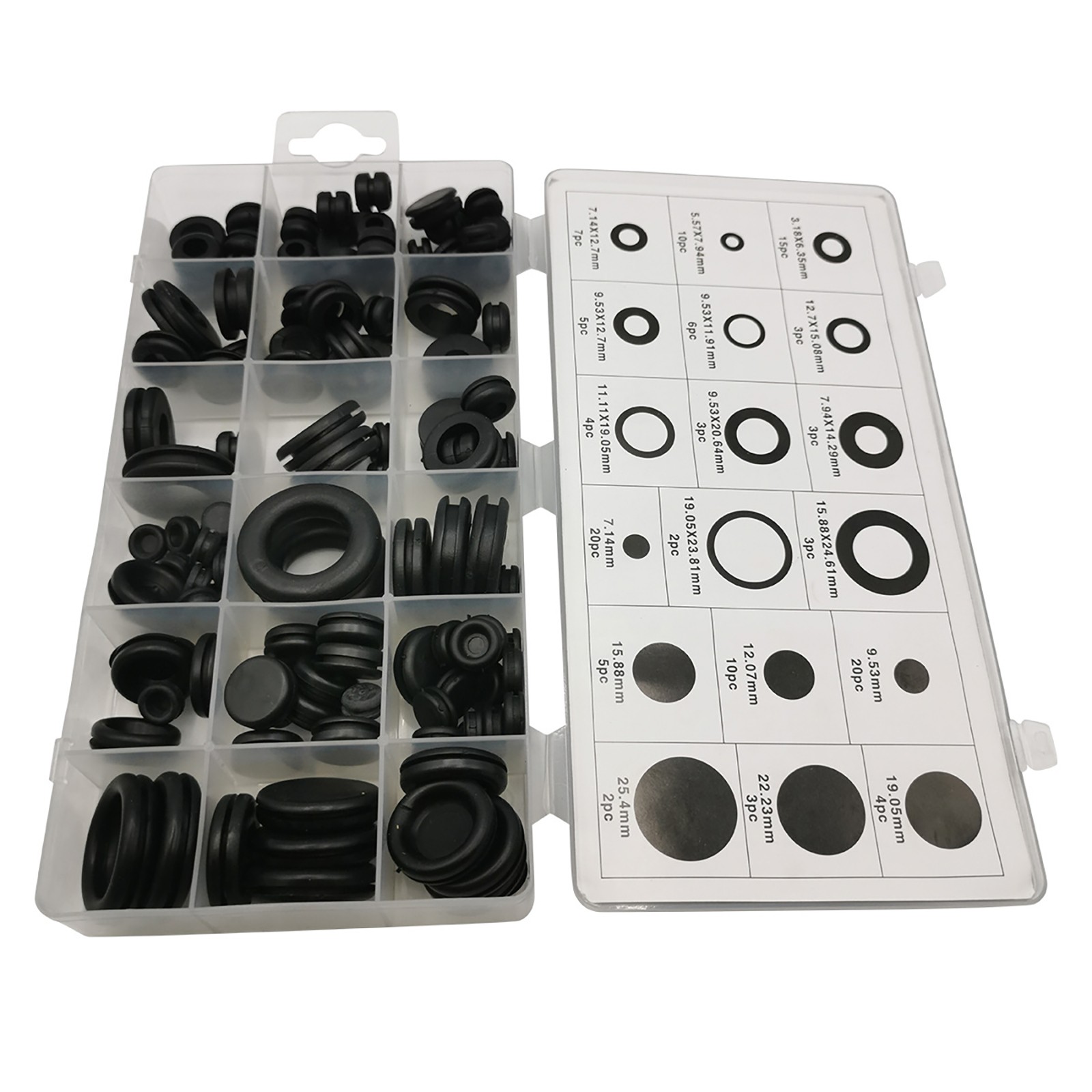 125PCS Rubber Grommet Firewall Hole Plug Electrical Wiring Gasket Assortment