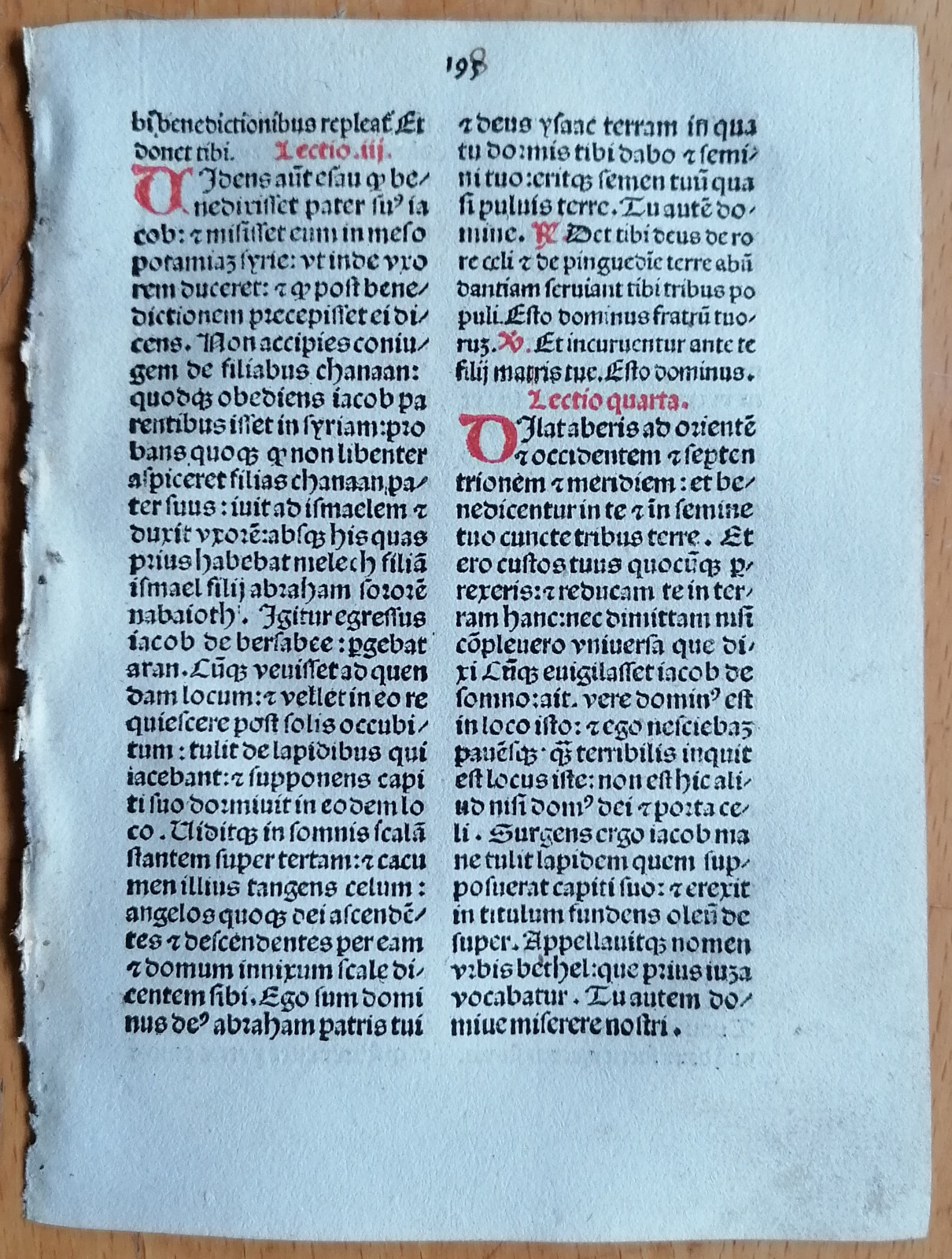 Rubricated Incunable Leaf Brevarium Augsburg (195) - 1495