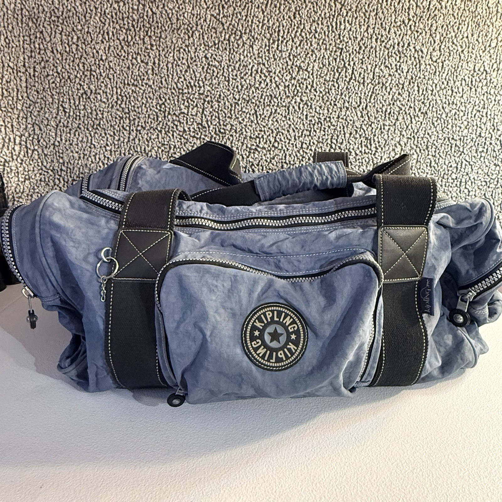 Kipling Submarine Blue Gray Weekender Large Duffel Bag