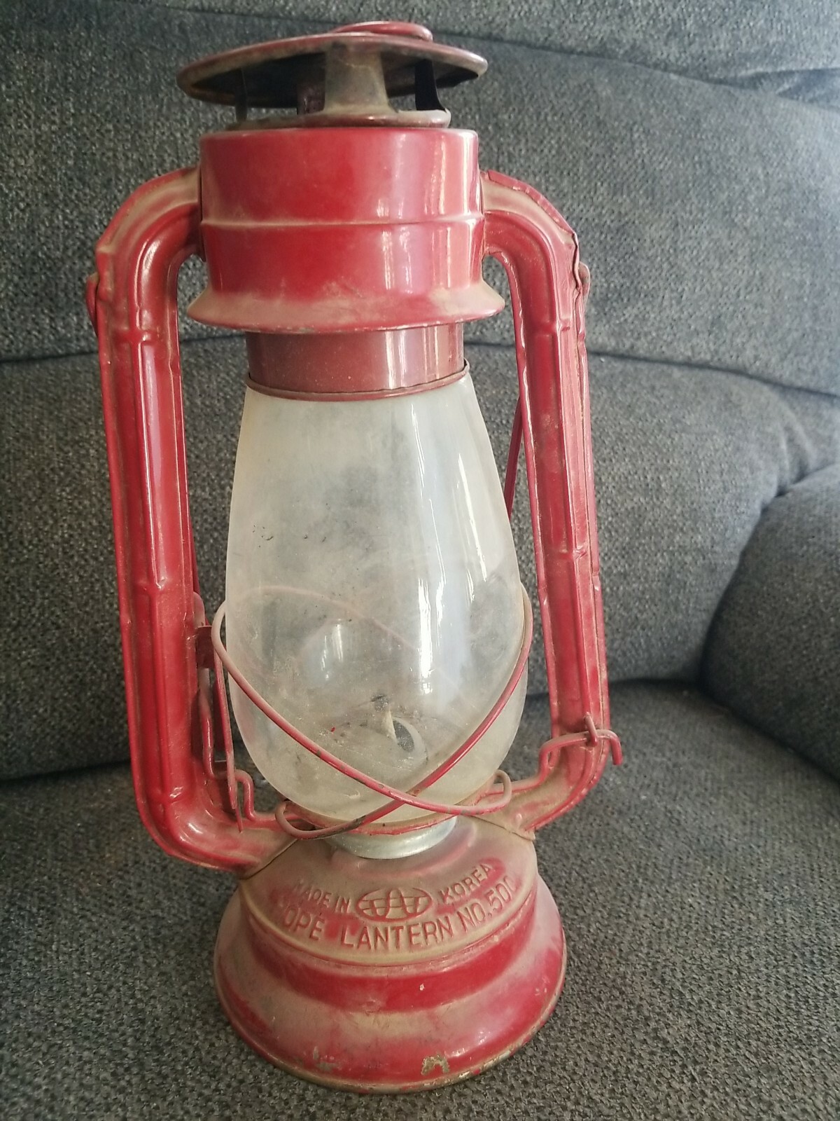 Vintage HOPE Oil Kerosene Hurricane Lantern No. 500 Made In Korea RED