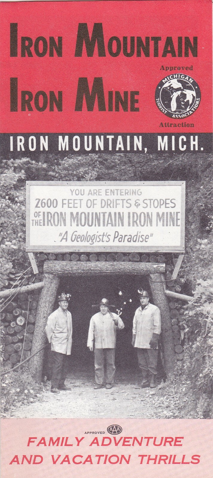 c1960 Iron Mountain Iron Mine Michigan Brochure