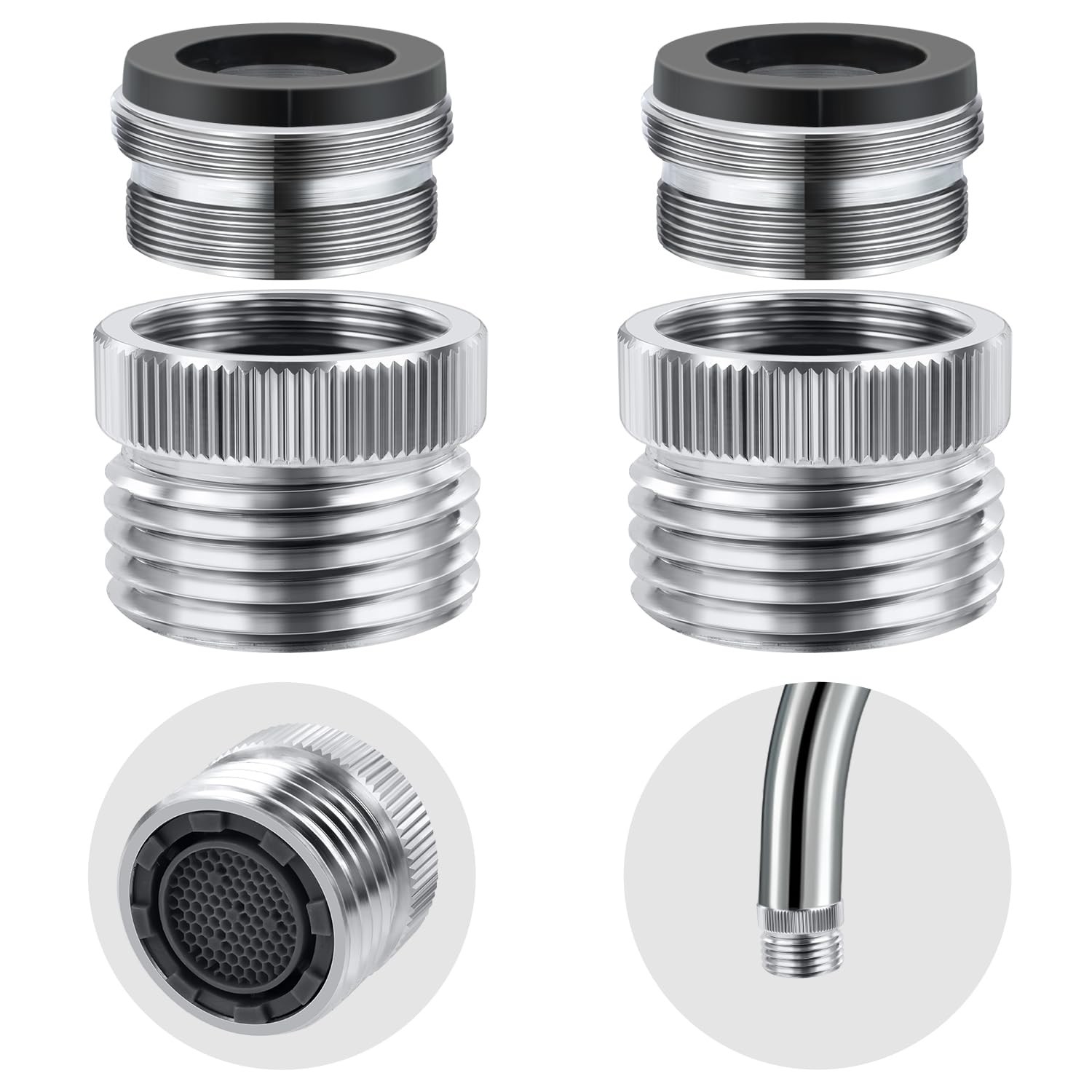 2 Pack Faucet to Hose Adapter with Aerator, Sink to Garden Hose Adapter, Fauc...