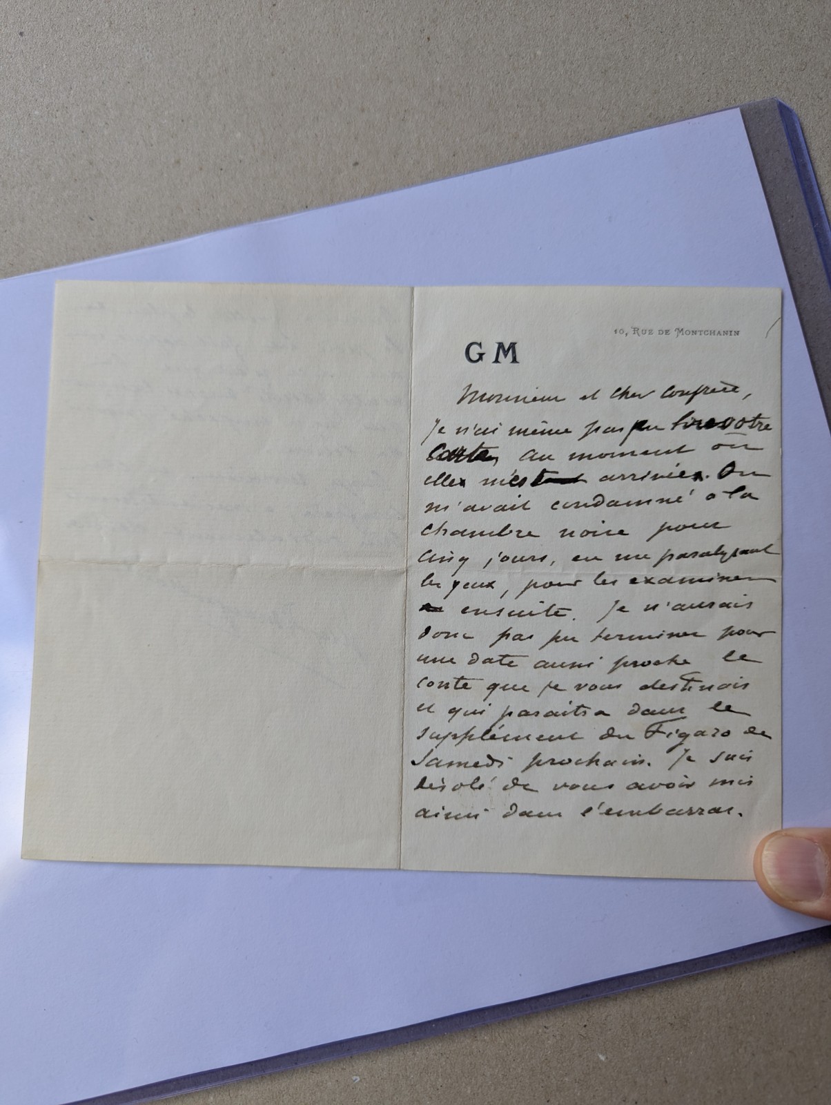 Guy de Maupassant – Fully Handwritten and Signed Letter， PSA