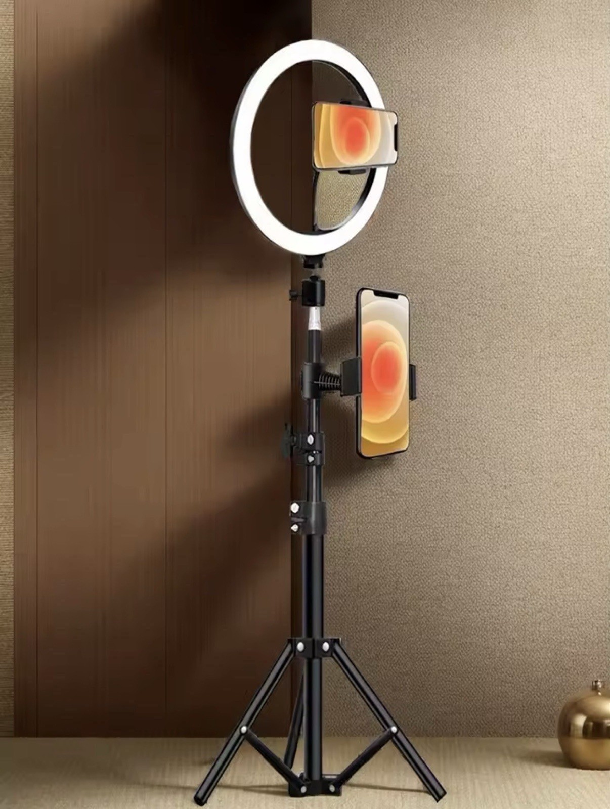 Adjustable Ring Light Stand with Phone Holder, Tripod, 110cm USB Powered