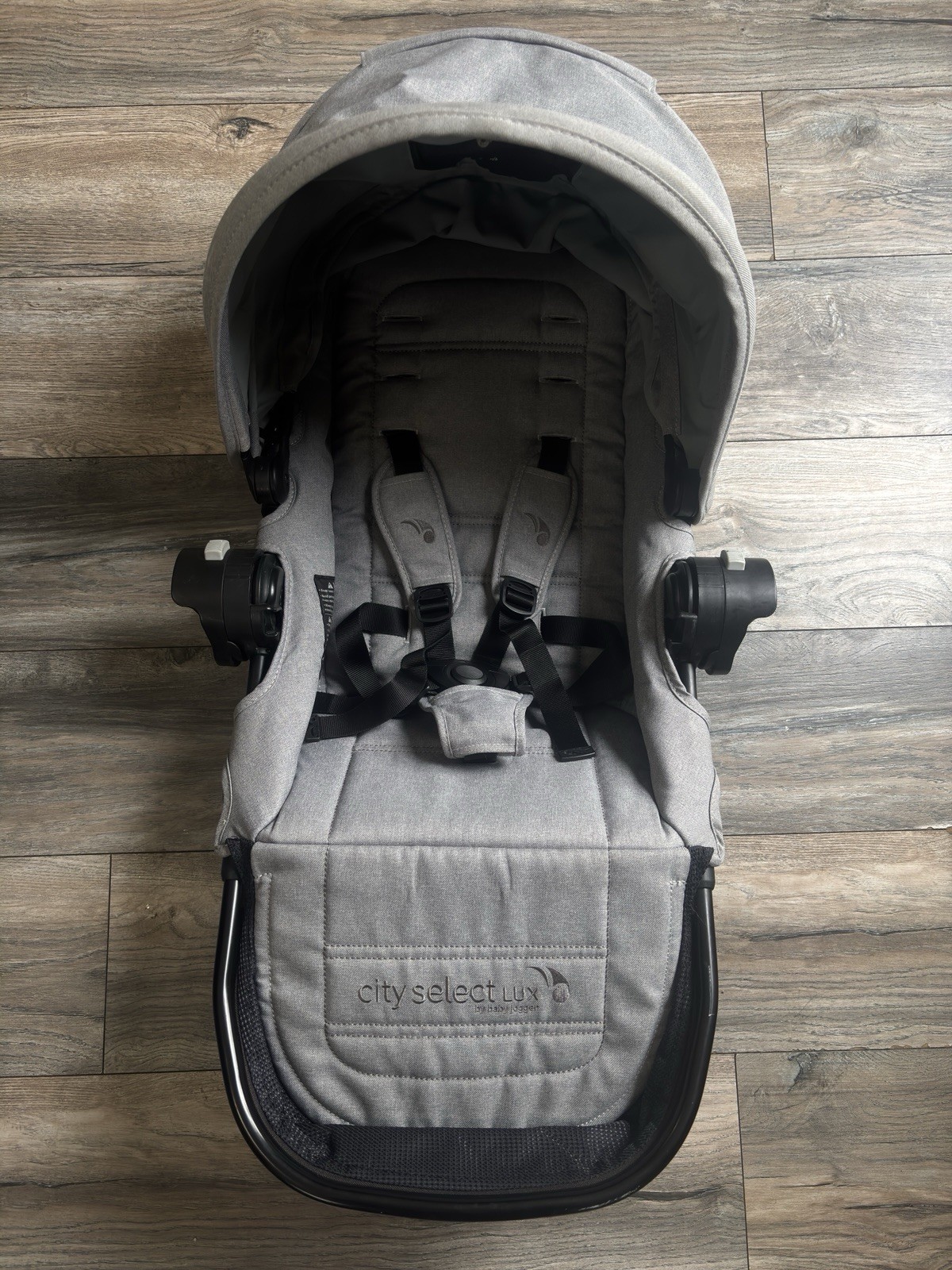 City Select LUX Second Seat Kit Gray Fabric Black Frame Baby Jogger Stroller