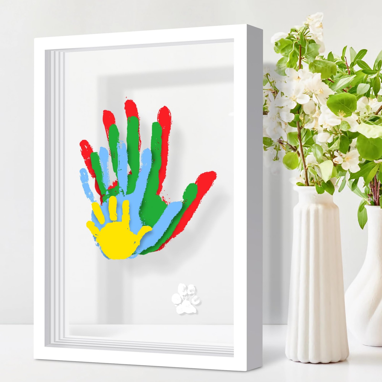 Family Handprint Kit, Hand Prints Keepsake Frame, DIY Craft Gift for New Pare...