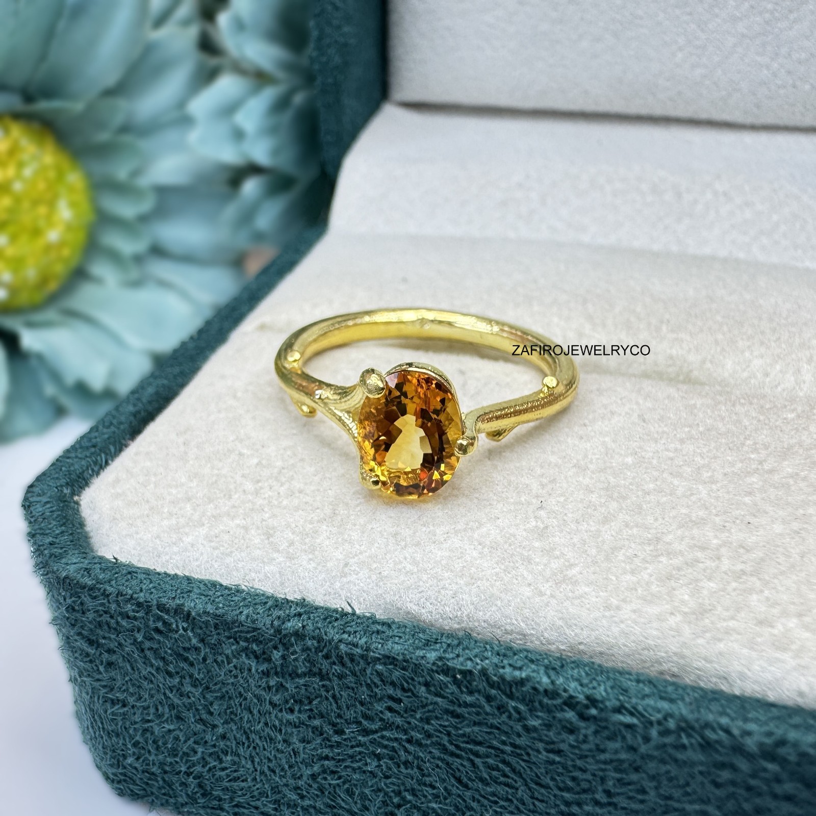 Natural Citrine Ring, Wedding Ring, November Birthstone, Oval Cut Citrine