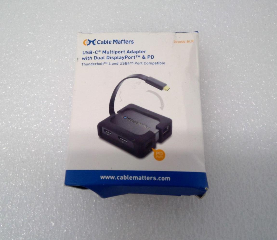 Cable Matters USB-C Multiport Travel Dock w/ Dual 4K DisplayPort & PD 201055-BLK