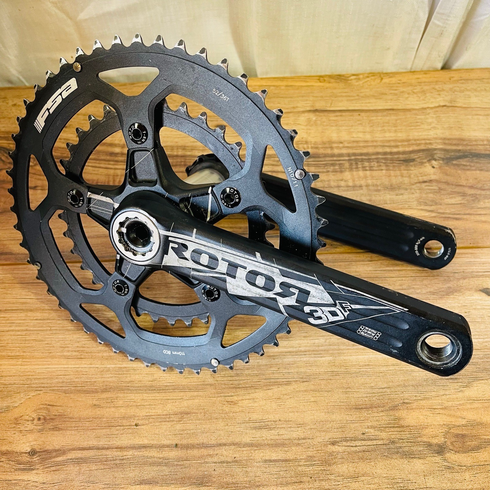 Rotor 3D Crankset 172.5 Double 30mm Spindle FSA 52/36 Chainrings 110BCD