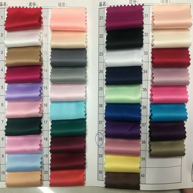 Satin Silky Fabric Plain Thick Cloth Wedding Evening Dress Sew Material DIY Soft