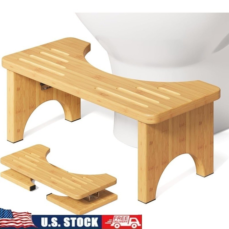 Foldable Toilet Stool Non-Slip Potty Step Comfortable Natural Squatting New