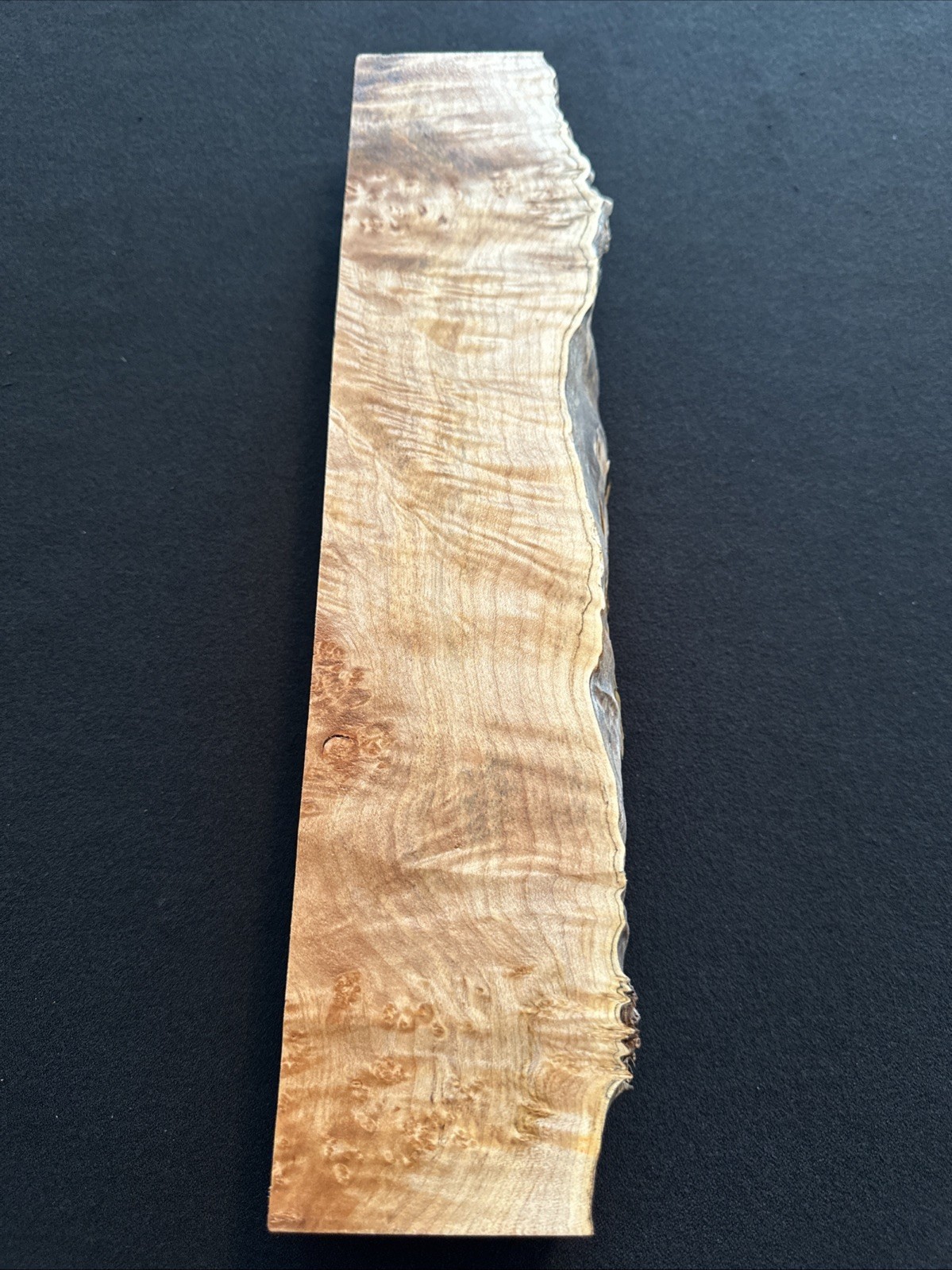 Maple Burl, Live Edge, 15” Long, 3 1/2” Wide, 1 3/4” Thick, Dry