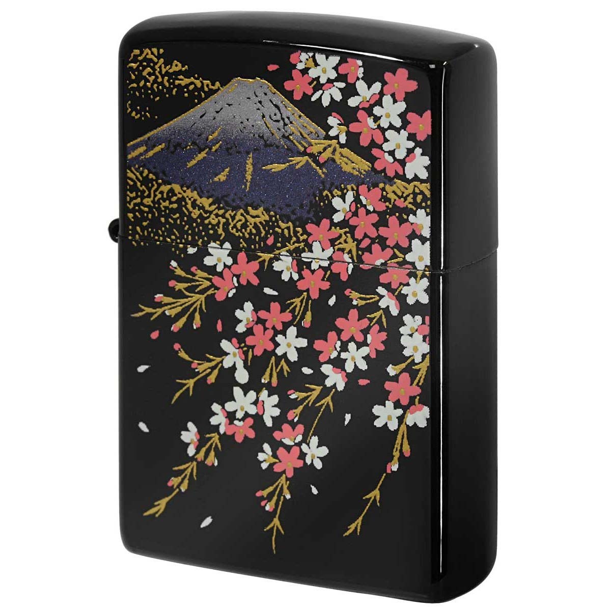 Zippo Lighter Fujizakura Gold Lacquer Japanese Traditional Craft Used