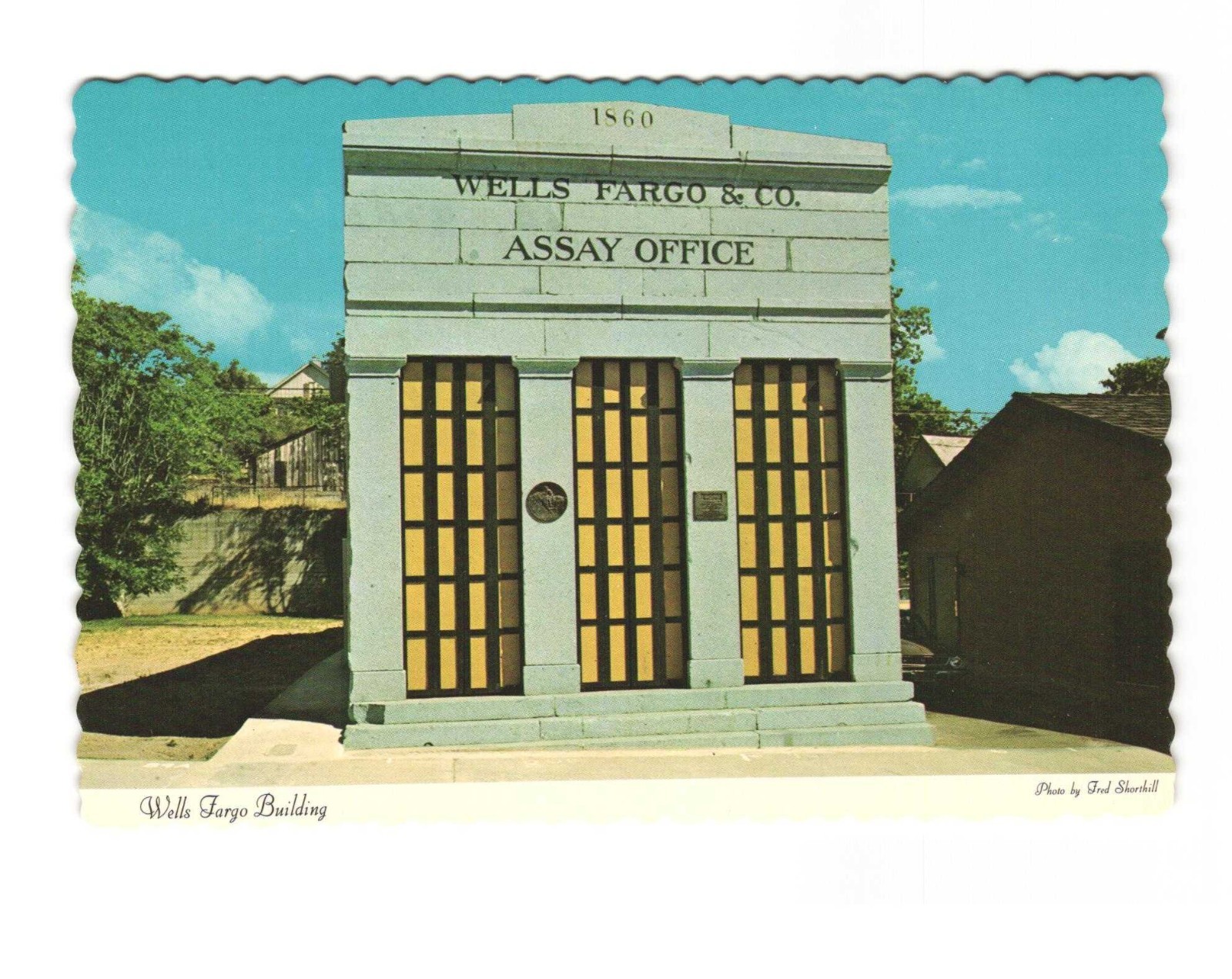 Wells Fargo Building Folsom CA vintage postcard unposted