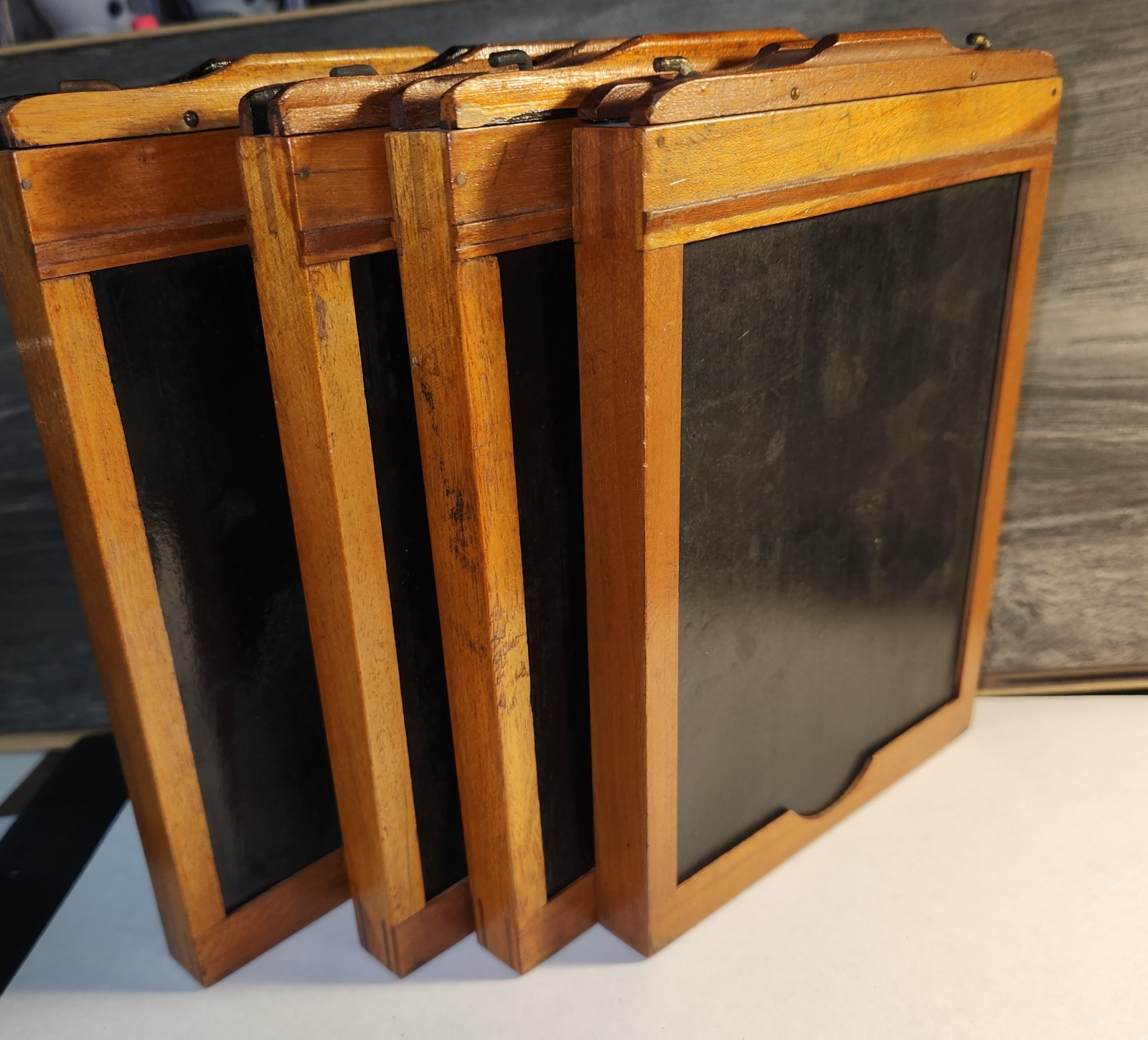 4 Vintage Camera Glass Plate Holders