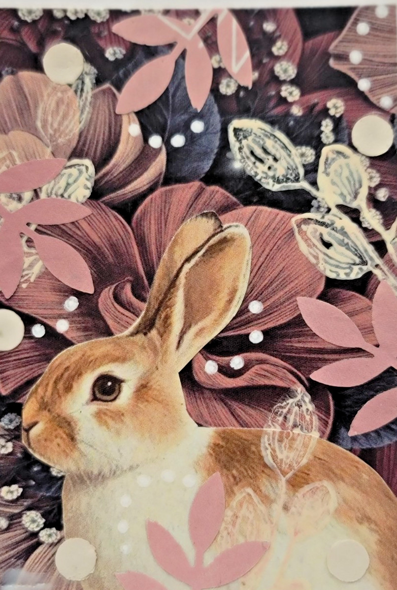 Easter Bunny ACEO Original Mixed Media Collage  One of a Kind  Handmade