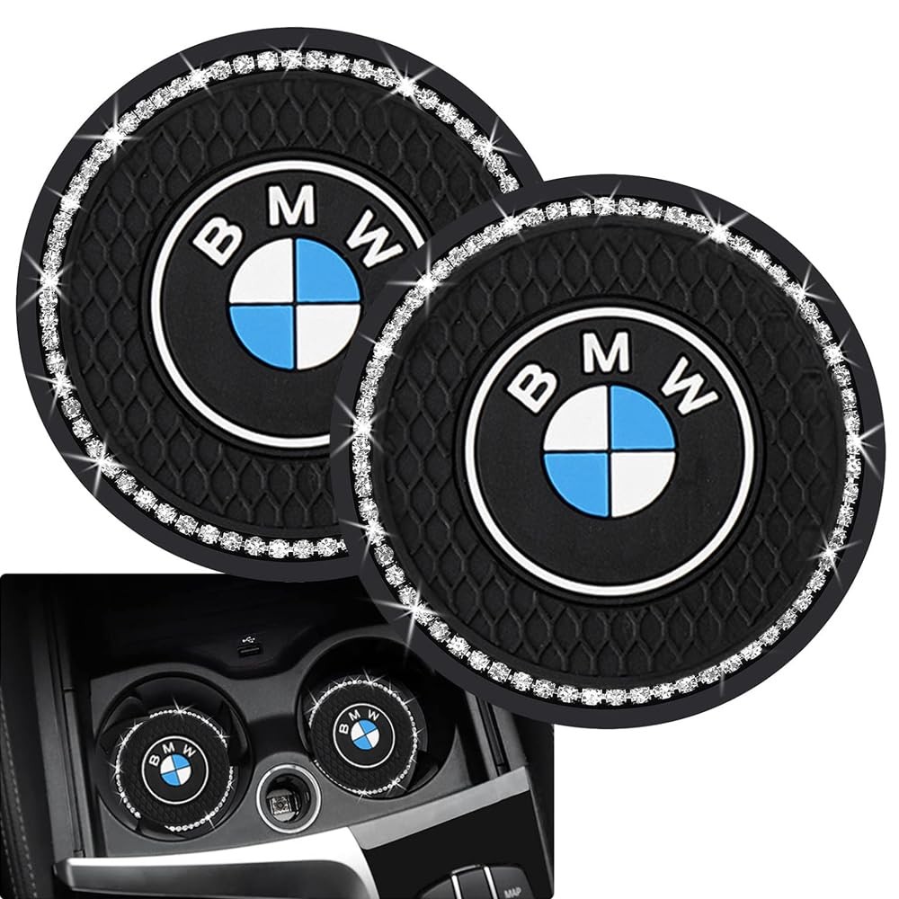 2PCS Car Cup Holder Coasters Compatible with BMW X1 X3 X7 X5 X6 1 3 Black-02 
