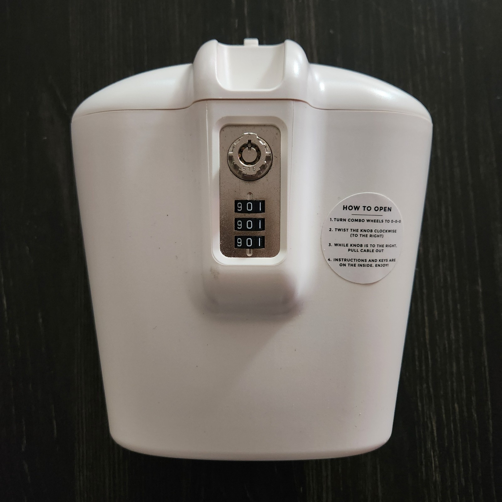 SAFEGO Compact Portable Indoor Outdoor Lock Box Safe Key & Combination White