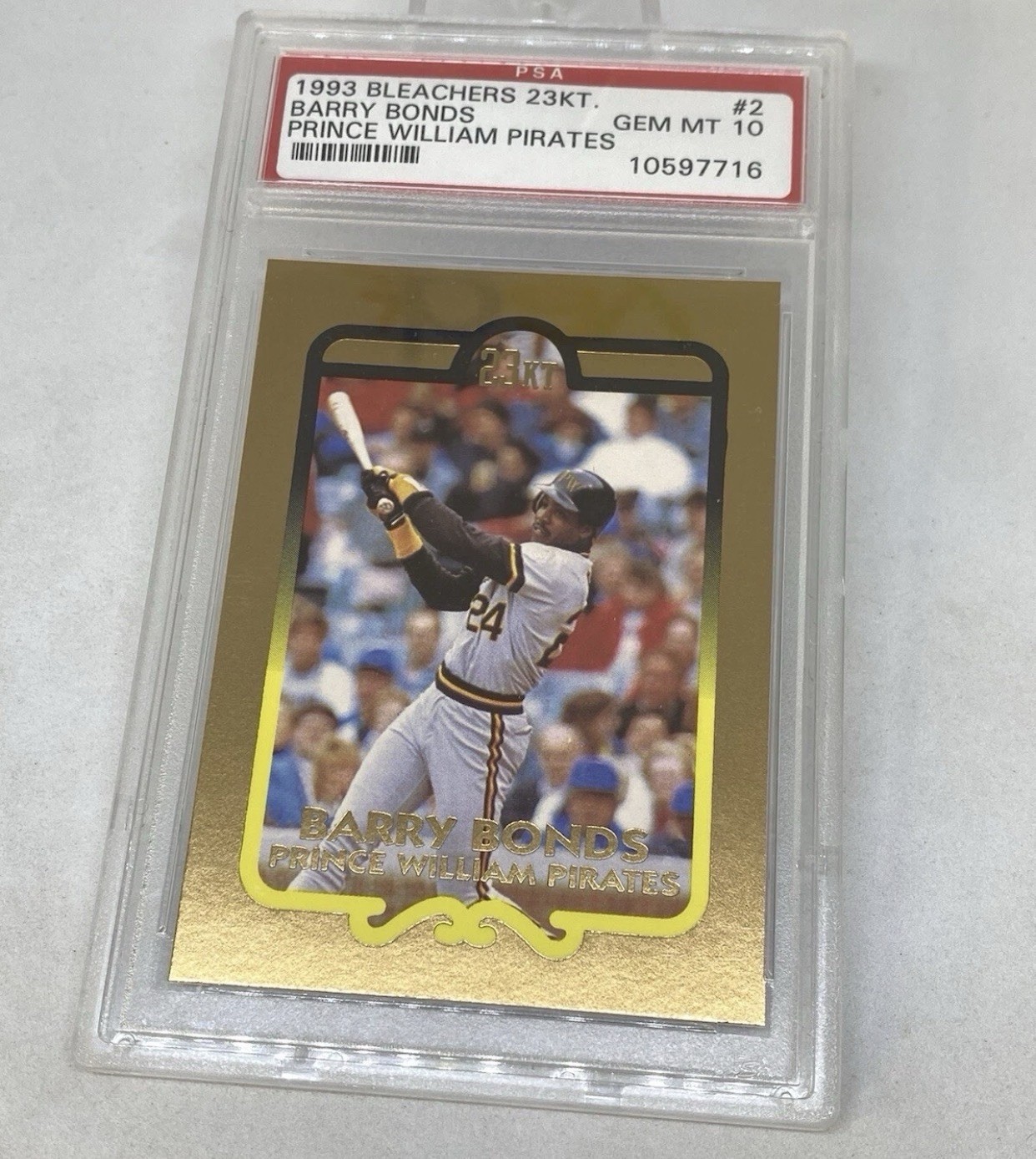 Barry Bonds 1993 Bleachers 23Kt GOLD PW Pirates PSA 10 GEM POP 66 COLLECTION