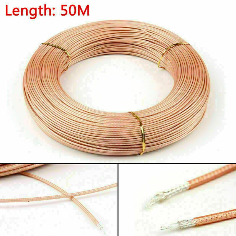 50m RG316 RF Coax Coaxial cable Connector 50ohm M17/113 Shielded 164ft B5AA