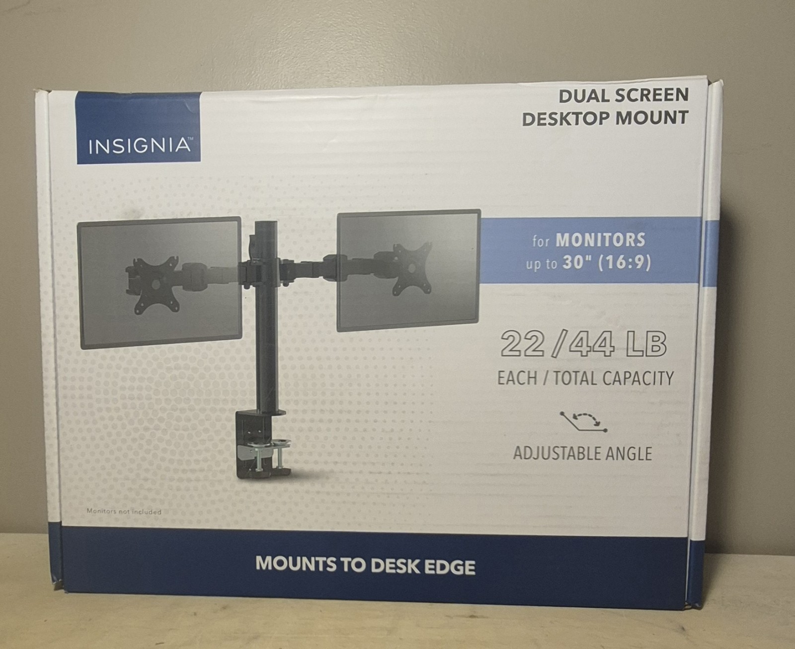 Insignia- Dual Screen Desktop Mount for Monitors up to 30" - Black
