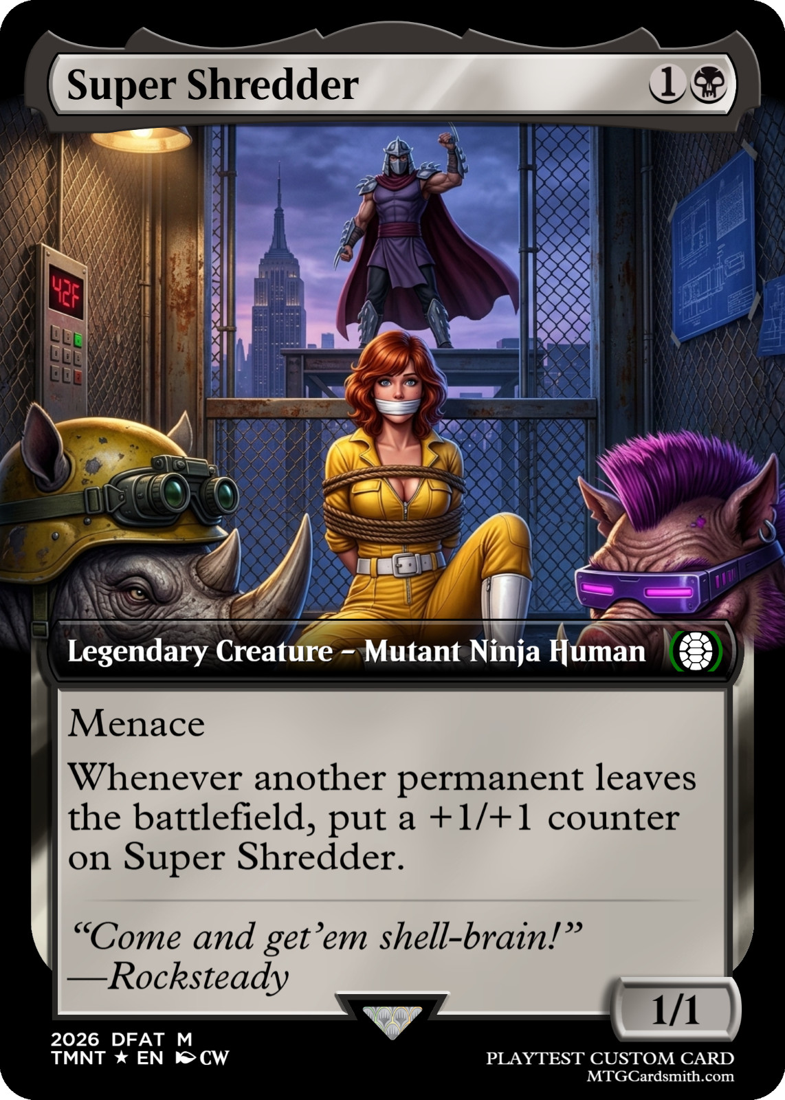 Super Shredder - April O'Neil TMNT MTG Proxy / Playtest CUSTOM
