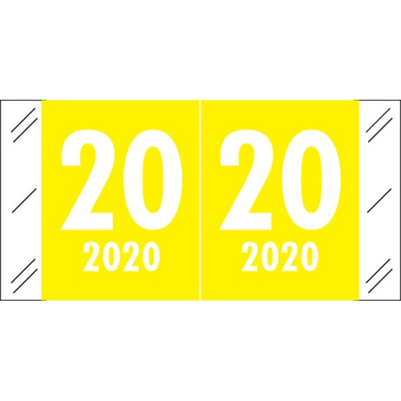 Col'R'Tab Compatible "20" Yearband Labels, Laminated Stock 1-1/2" x 3/4" - 500