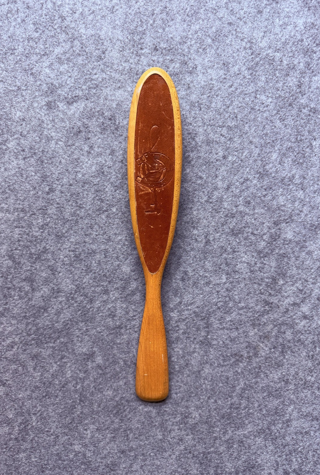 Vintage Horse Theme Brush Wood Handle 12.5 In Brown Western Decor Made USA