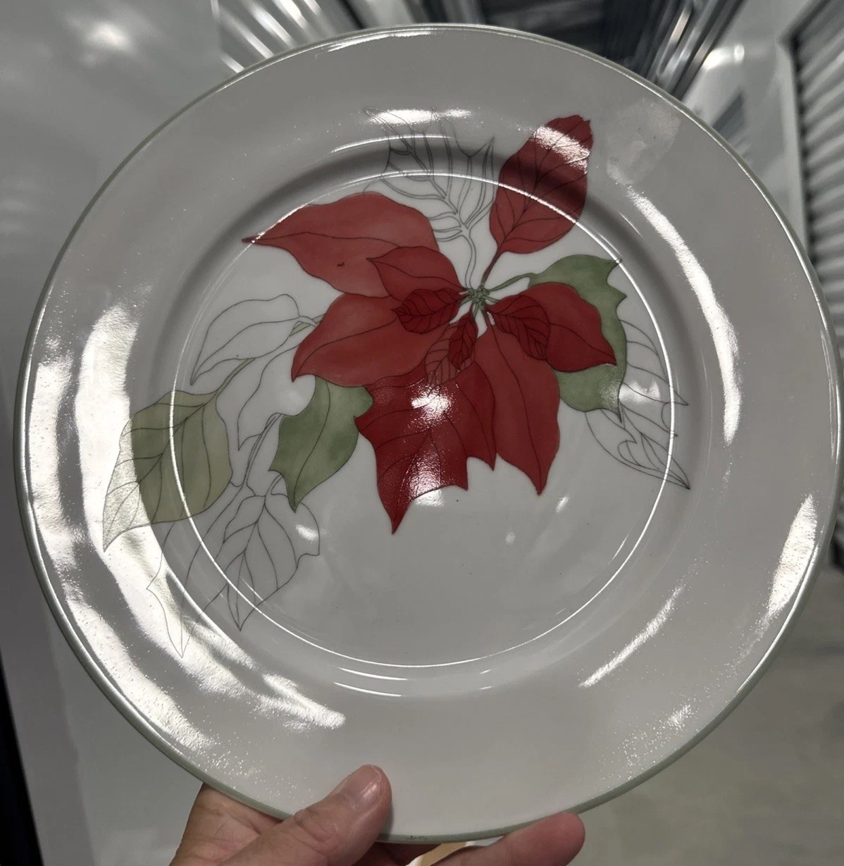 Block Spal Watercolors Poinsettia Dinner Plate Mary Lou Goertzen 10 3/4