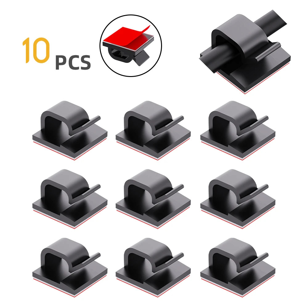 10/20/50/100Pcs Cable Clips, Adhesive Cable Organizer Cord Holder, Durable Stron