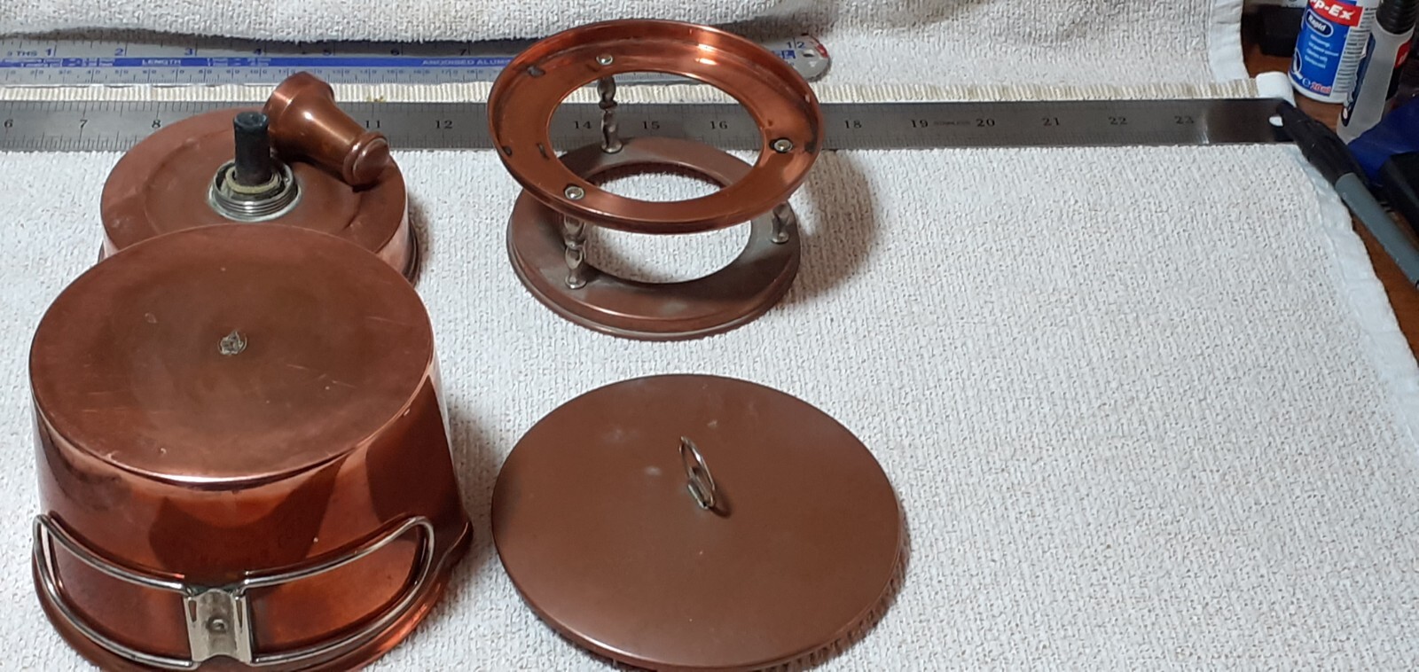 Antique GBN Brass Tin Lined Spirit Stove Set Gebruder Bing Nurnberg 1882 ~ 1902