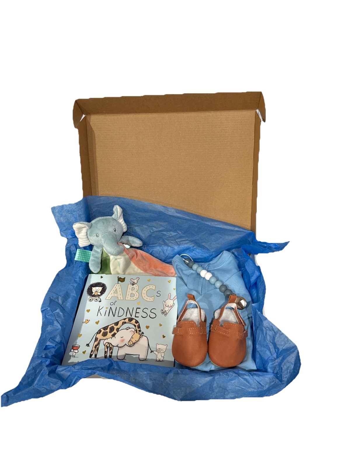 New Baby Boy Gift Ready Box, Baby Shower - Gender Reveal Present Infant Blue Box