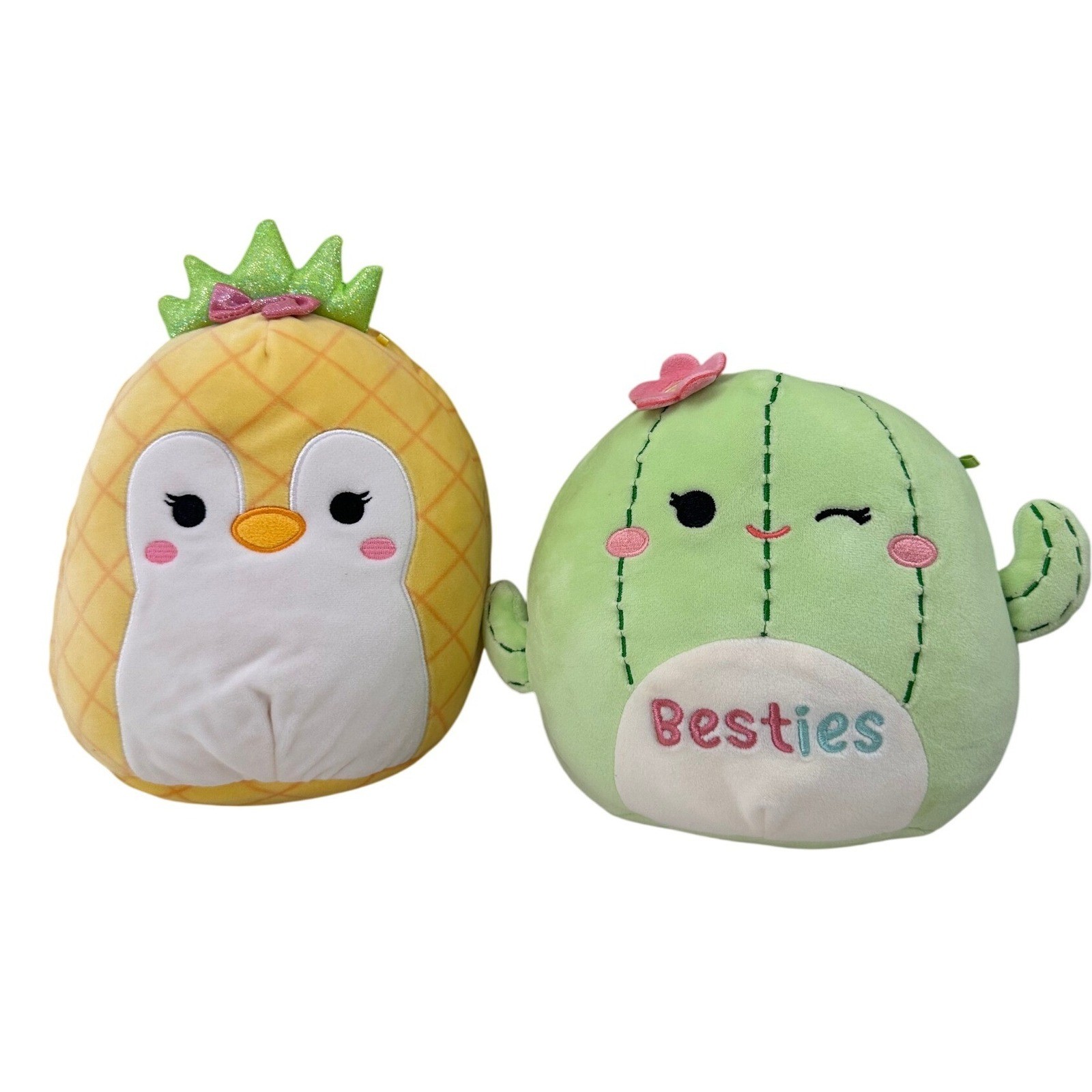 Squishmallows Besties Cactus Pineapple Penguin Plush 8 Inch Stuffed Animal Set