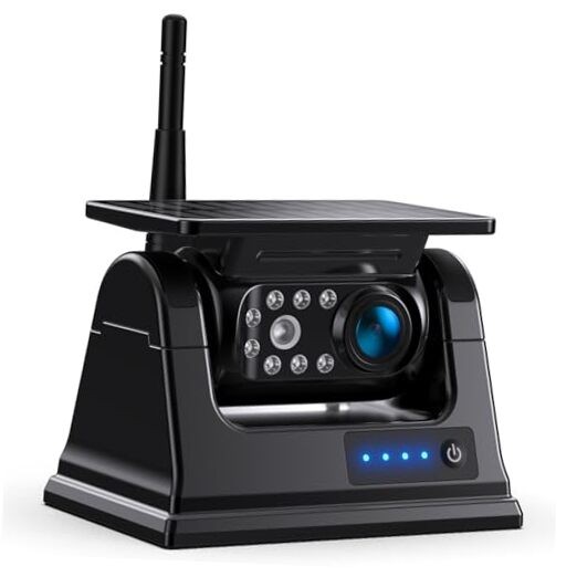  Single Magnetic Solar Wireless Backup Camera, Built-in 9600mAh Battery & 