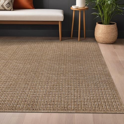  Easy Jute Natural Rug 5x7 Solid Washable Durable Outdoor Indoor Area Rugs for 