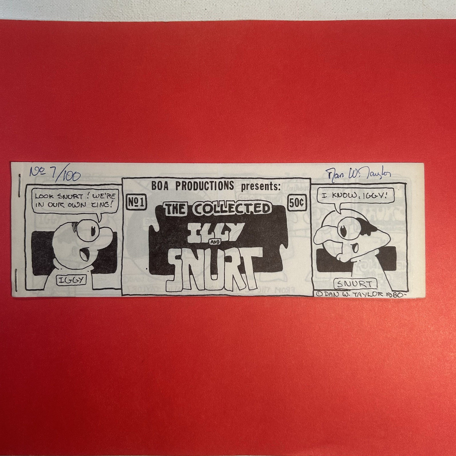 Collected Iggy & Snurt #1 underground/mini comix Dan Taylor 1980 Sign/ numbered