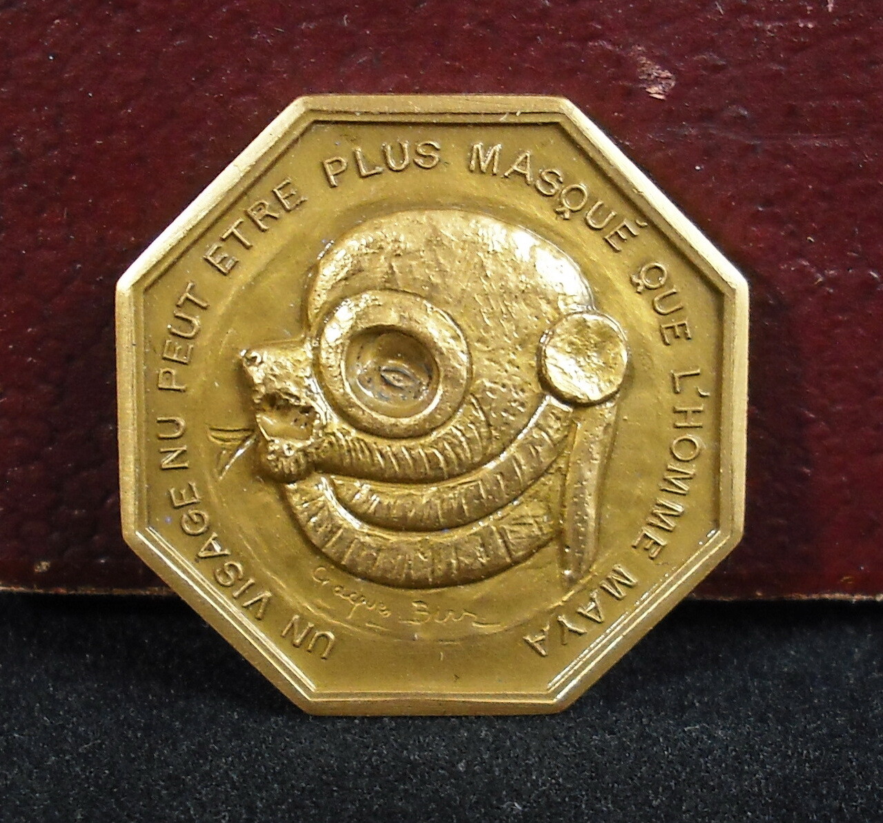 Medal Token Greeting 1970 Mask Maya Jacques Birr